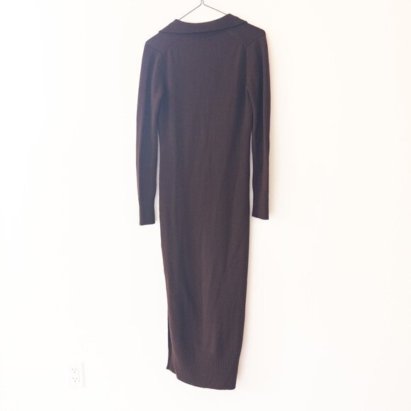 Staud Crown Polo Maxi Dress Wool Blend $275 with Stretch in Brown, Size Small - Picture 11 of 11
